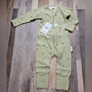 ErgoPouch Long Sleeve Layer Romper NEW 3-6m Green Leaf Print